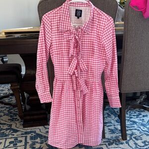 Elizabeth Wilson pink gingham dress with bows size small NEW!!!